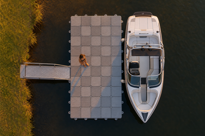 32-cube modular pontoon overhead view, Hawkesbury
