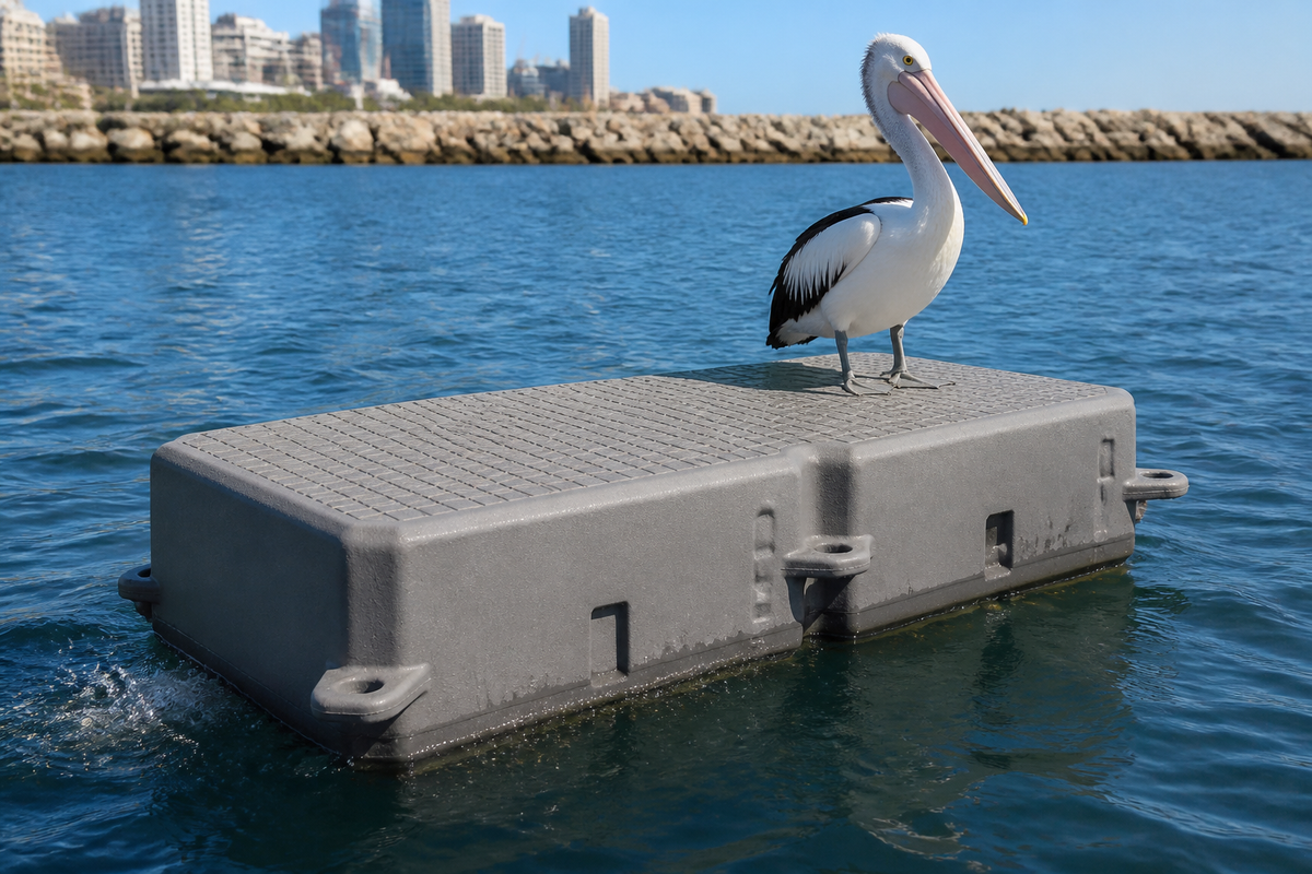 Double HDPE pontoon cube 1000x500 for modular floating dock