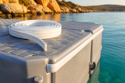 White vinyl insert trim 15mm for modular pontoon cubes